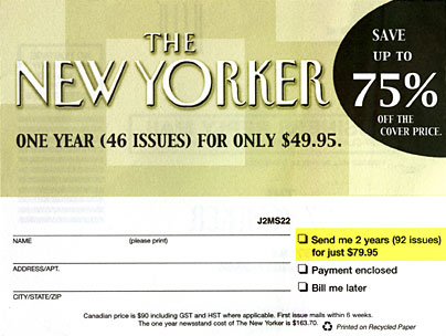 New Yorker Subscription Form